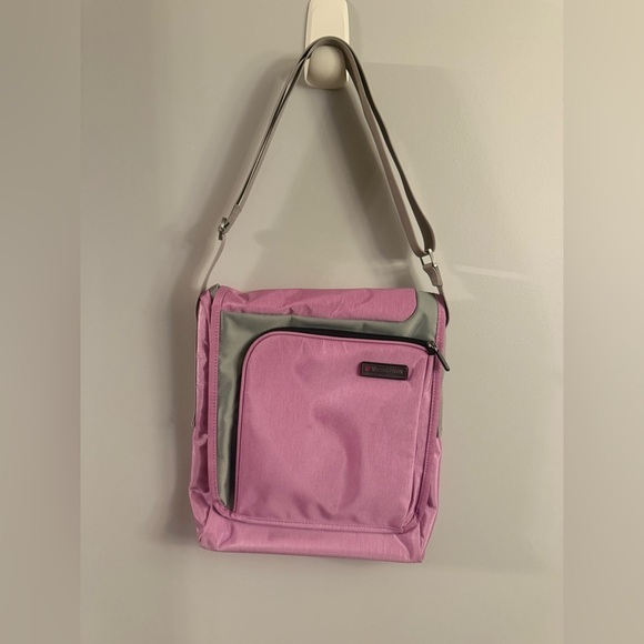 Victorinox Handbags - Victorinox Pink & Gray Crossbody Messenger Bag Adjustable Strap